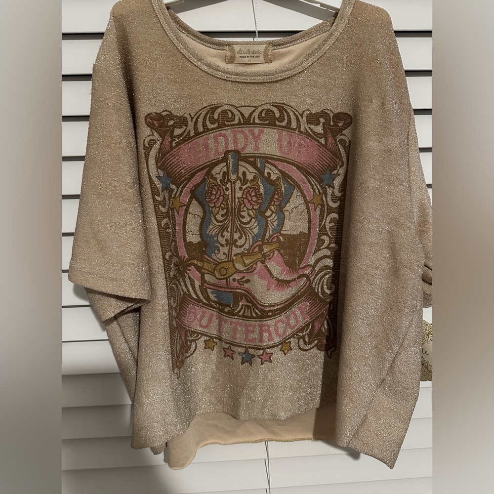 Altar'd State Glittery Graphic Tee